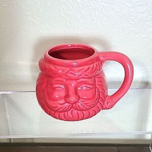Earthenware Unique Solid Red Santa Coffee Mug